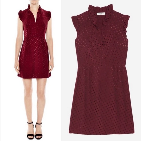 NWT Sandro Jasmine Polka Dot Print Mini Dress - Picture 2 of 8